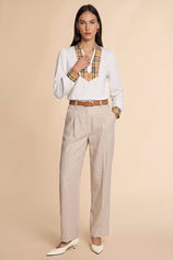 Womens White Puff Long Sleeve Blouse | CicyBell