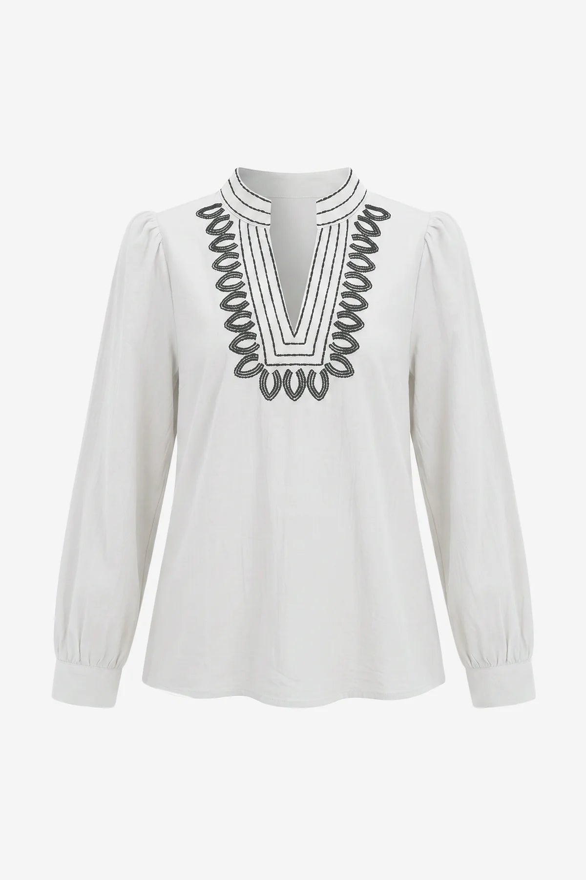 Womens White   Puff Long Sleeve Blouses | CicyBell