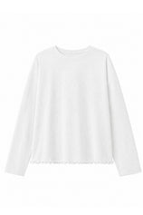 Womens White Oversized Ruffle Hem Tops | CicyBell