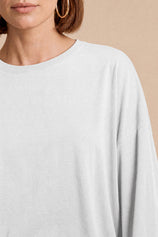 Womens White Oversized Ruffle Hem Tops | CicyBell