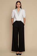 Womens White Puff Short Sleeve Blouses | CicyBell