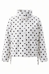 Womens White Polka Dot Short Trench Coat | CicyBell
