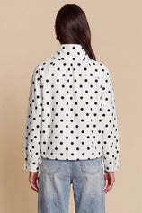Womens White Polka Dot Short Trench Coat | CicyBell