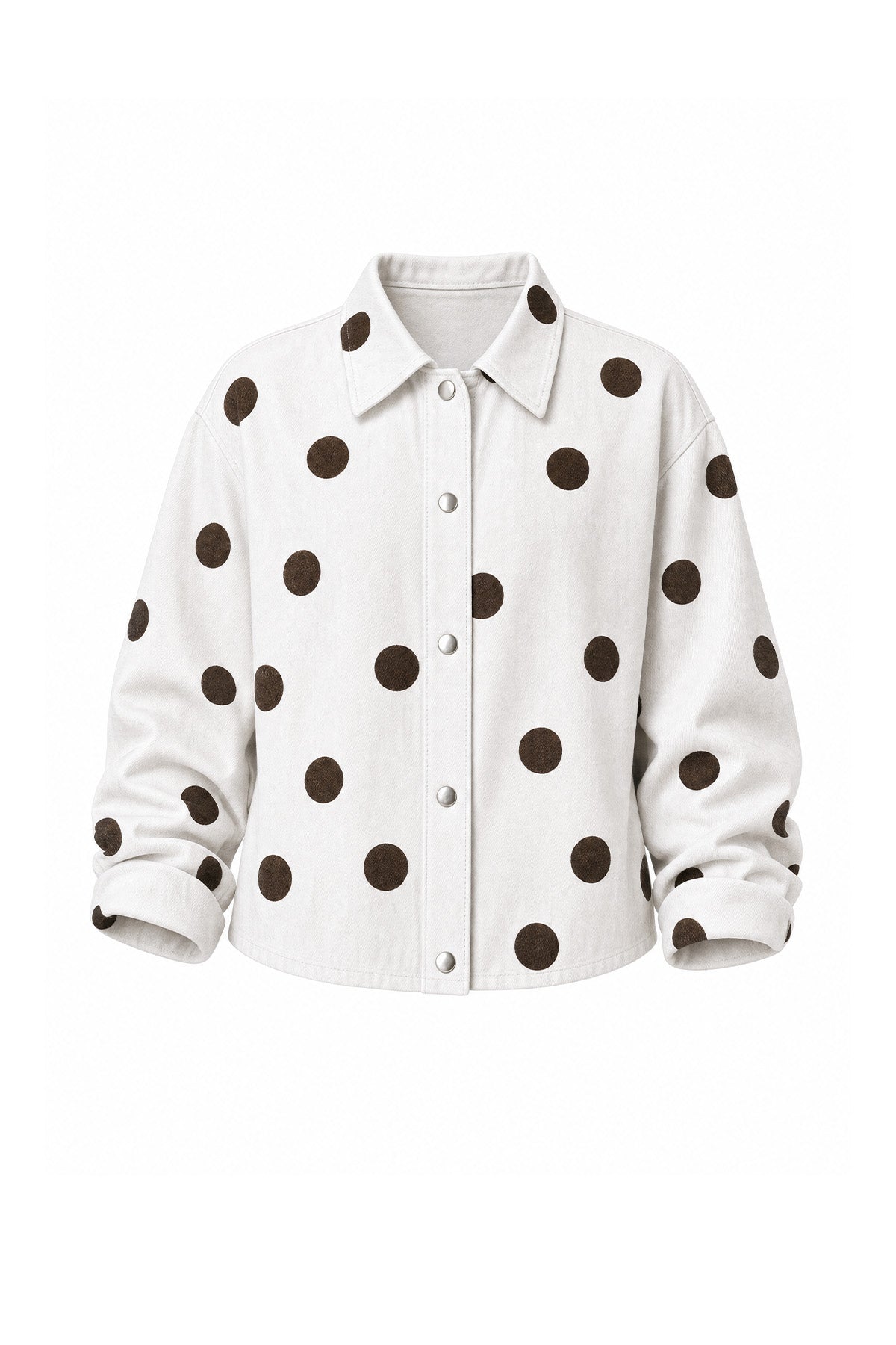Womens White Polka Dot Denim Jacket | CicyBell