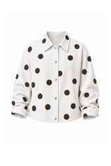 Womens White Polka Dot Denim Jacket | CicyBell