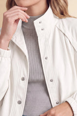 Womens White Cropped Bomber Jackets | CicyBell