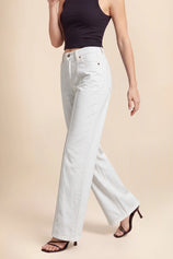 Womens White High Waisted Baggy Jeans | CicyBell