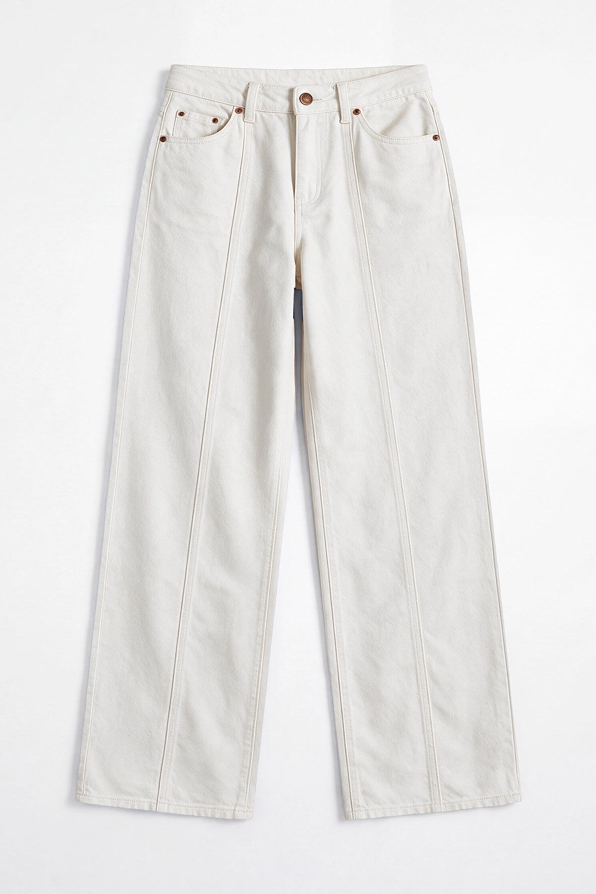 Womens White High Waisted Baggy Jeans | CicyBell