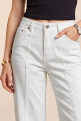 Womens White High Waisted Baggy Jeans | CicyBell