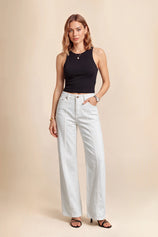 Womens White High Waisted Baggy Jeans | CicyBell