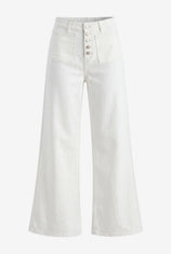 Womens White Wide Leg High Waisted Jeans | CicyBell