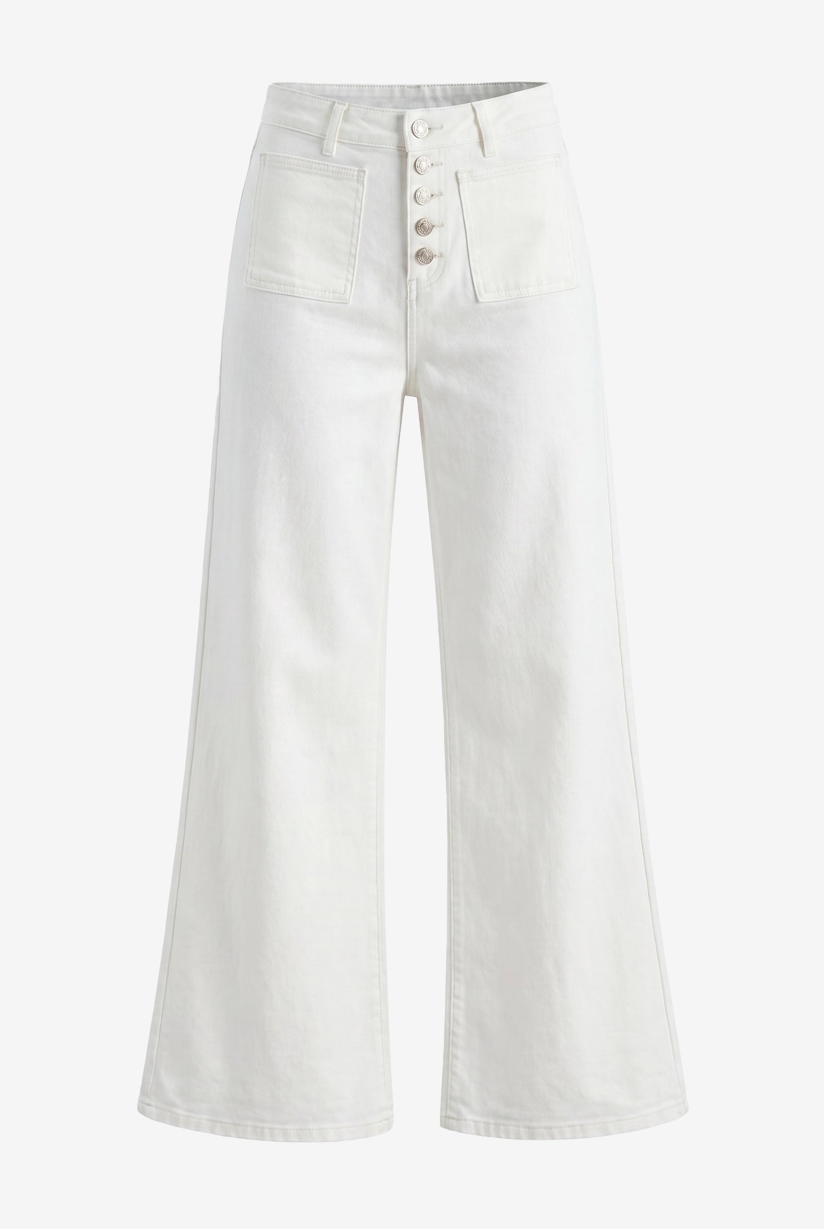 Womens White Wide Leg High Waisted Jeans | CicyBell