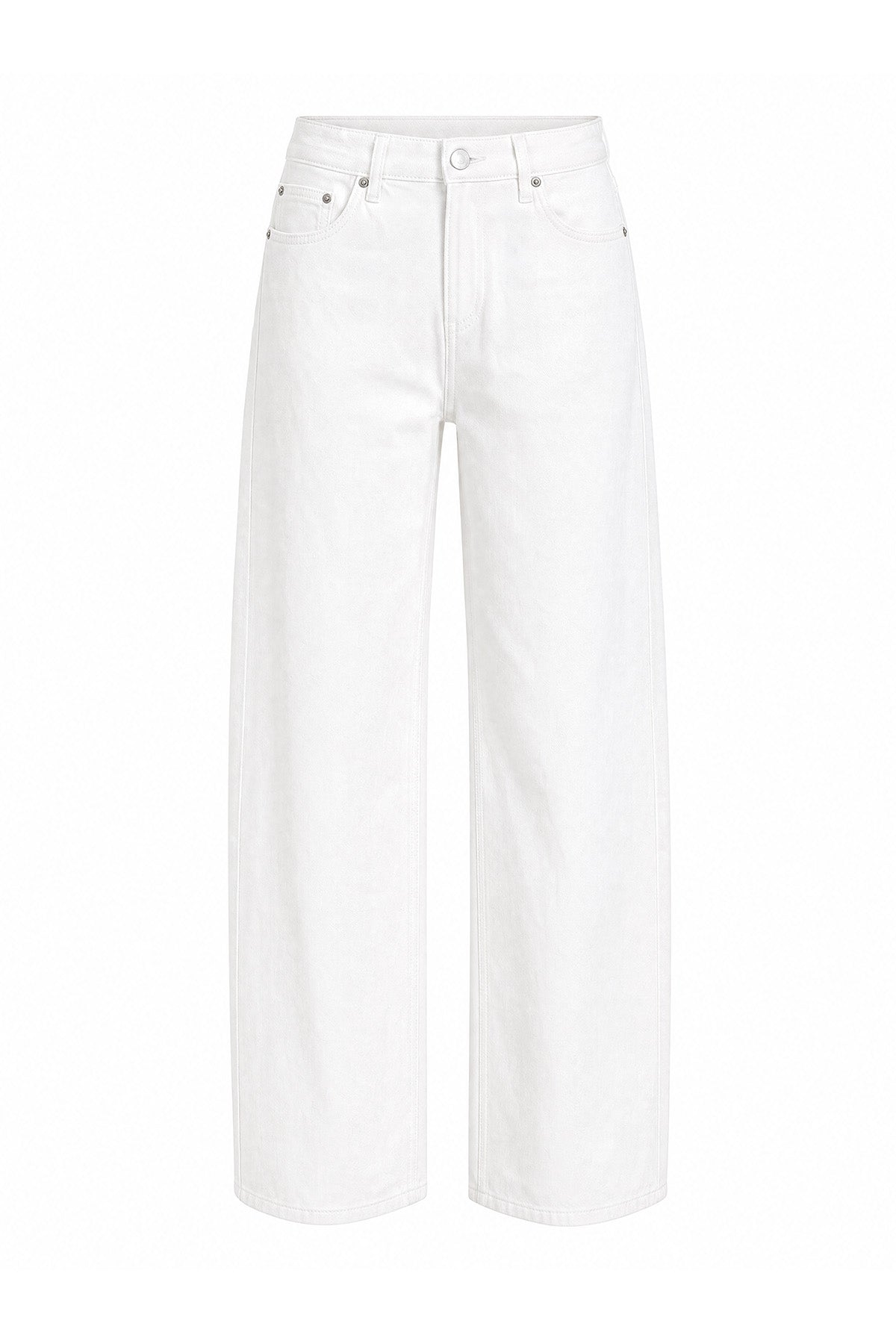 Women  White   Casual Barrel Cropped Jeans | CicyBell