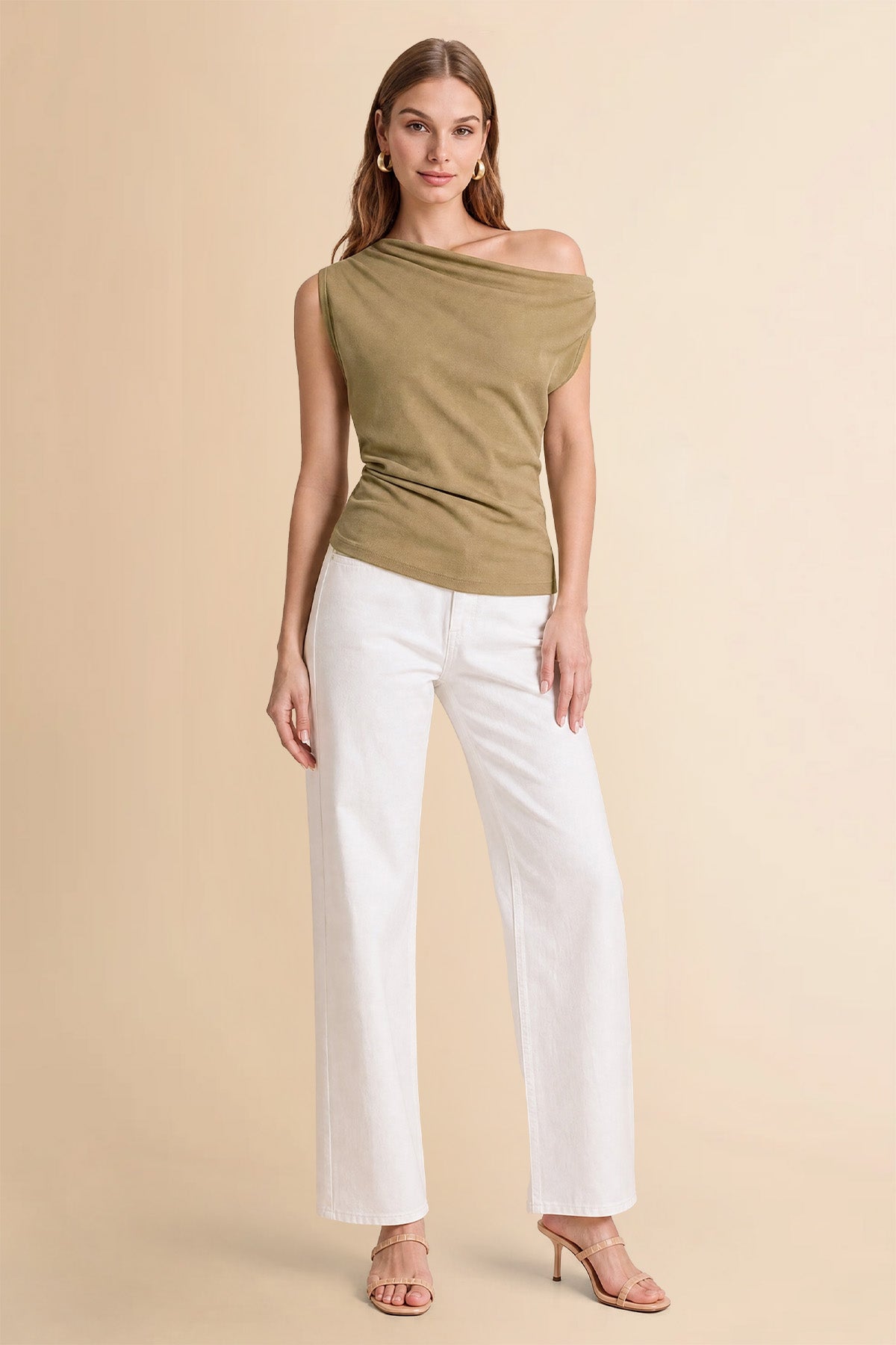 Women  White   Casual Barrel Cropped Jeans | CicyBell