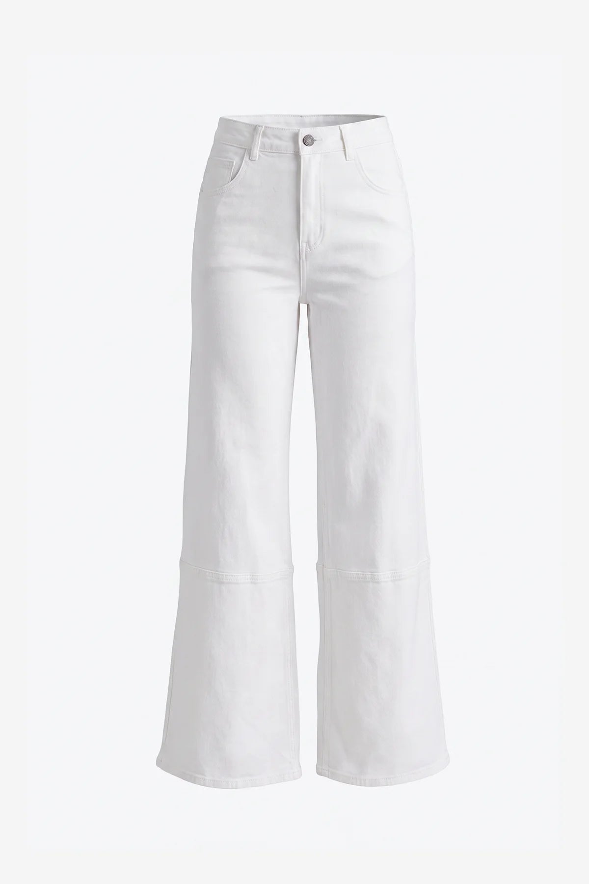 Womens White  High Waisted Bell Bottom Jeans| CicyBell