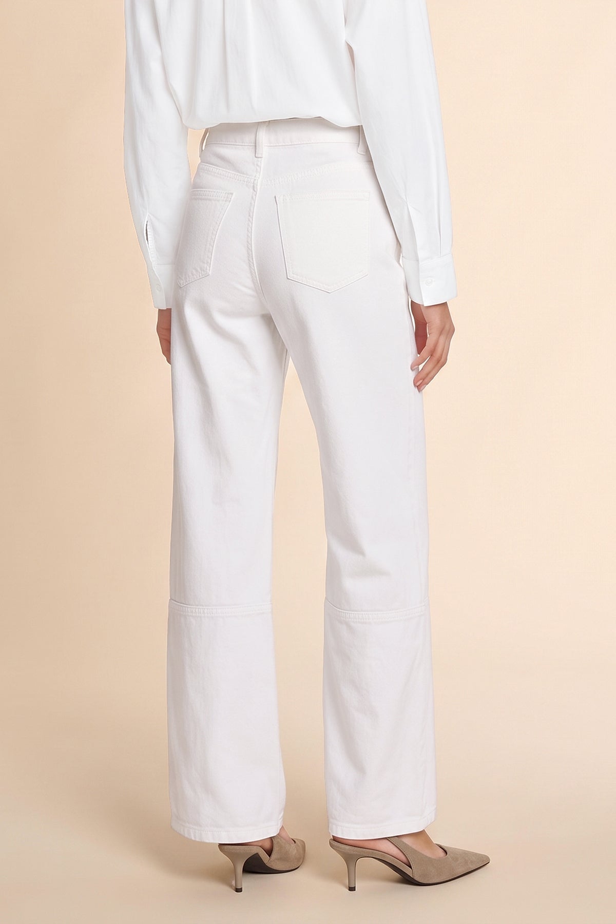 Womens White  High Waisted Bell Bottom Jeans| CicyBell