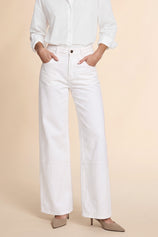 Womens White  High Waisted Bell Bottom Jeans| CicyBell