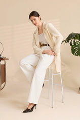 Womens White High Waisted Jeans | Cicy Bell