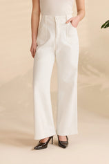 Womens White High Waisted Jeans | Cicy Bell