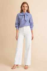 Womens White High Waisted Flared Jeans| CicyBell