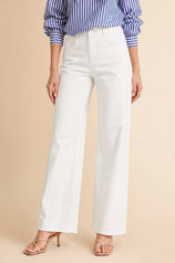 Womens White High Waisted Flared Jeans| CicyBell