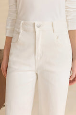 Womens White High Waisted Flared Jeans| CicyBell