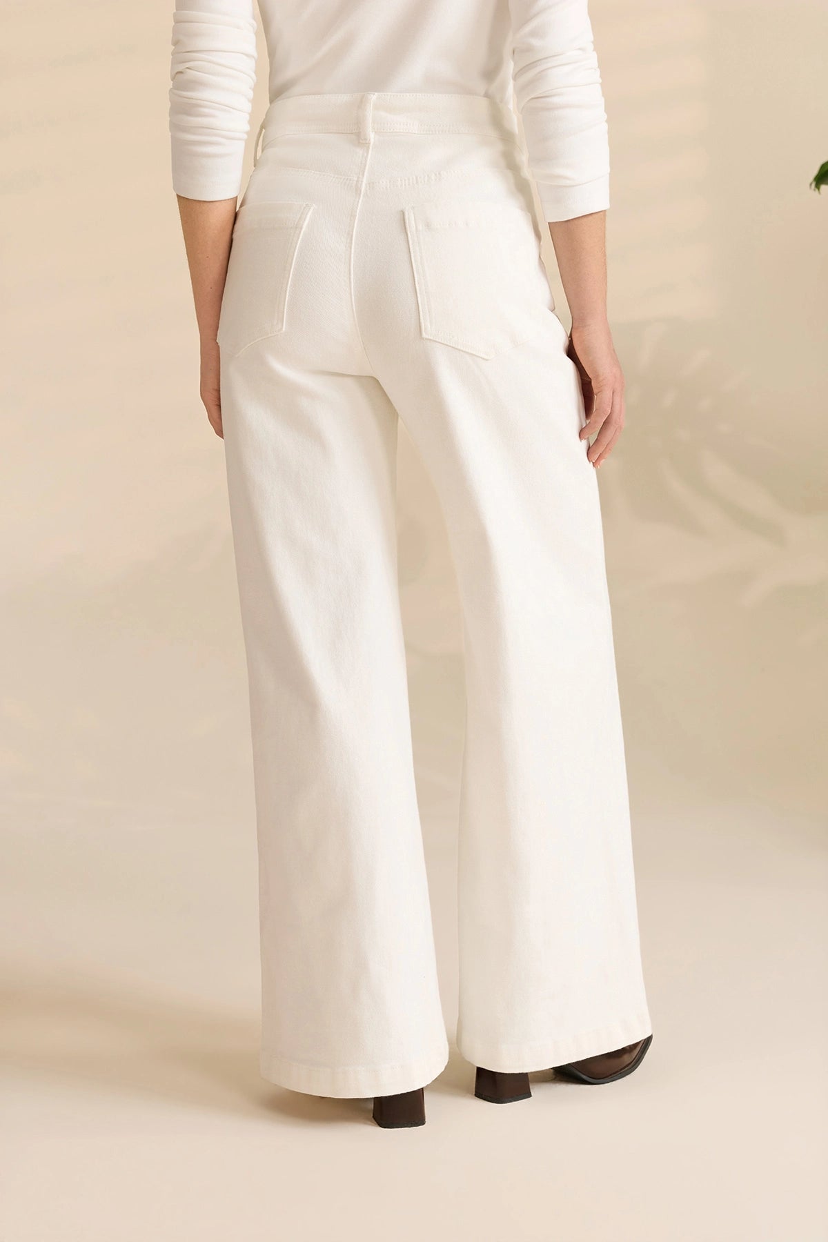 Womens White High Waisted Flared Jeans| CicyBell