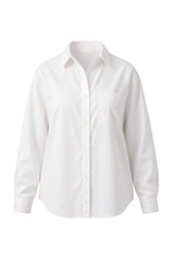 Womens White Long Sleeve Button Down Shirt | CicyBell