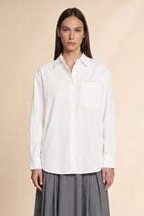 Womens White Long Sleeve Button Down Shirt | CicyBell