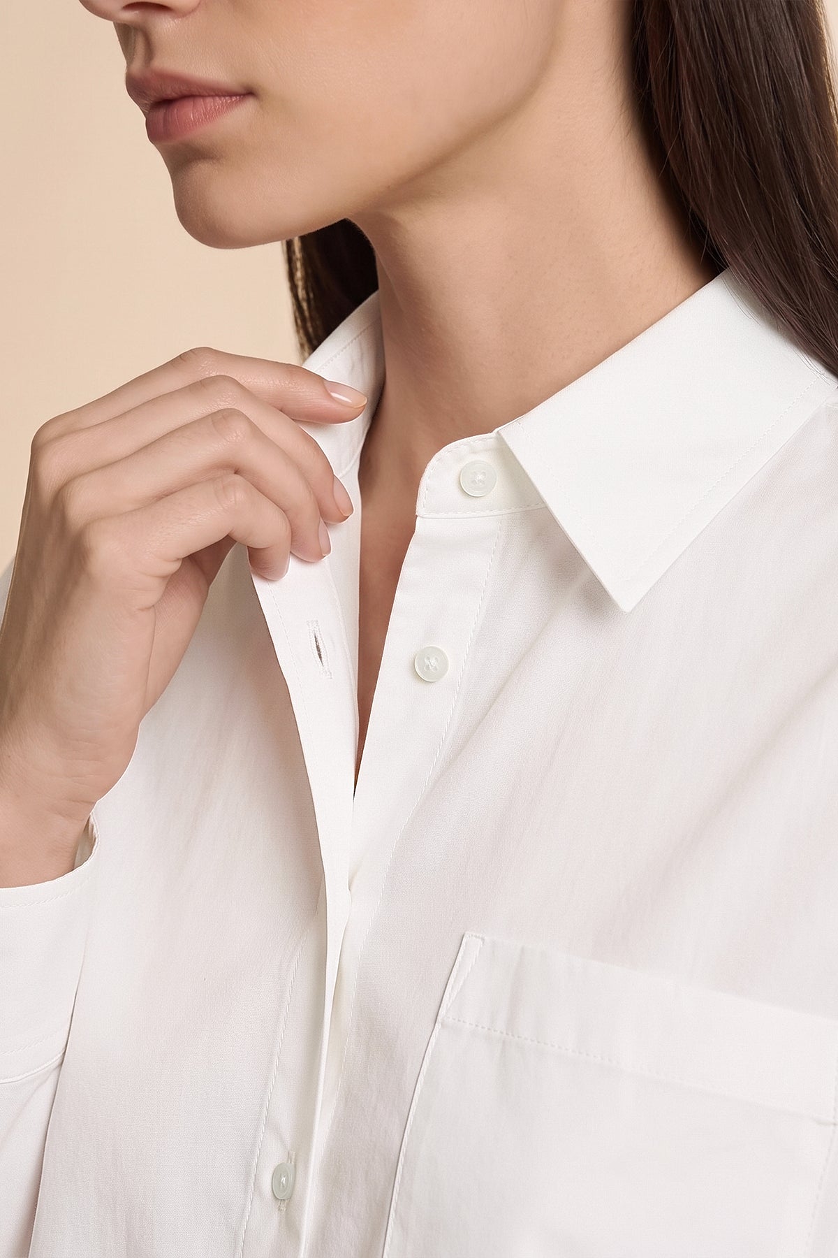 Womens White Long Sleeve Button Down Shirt | CicyBell