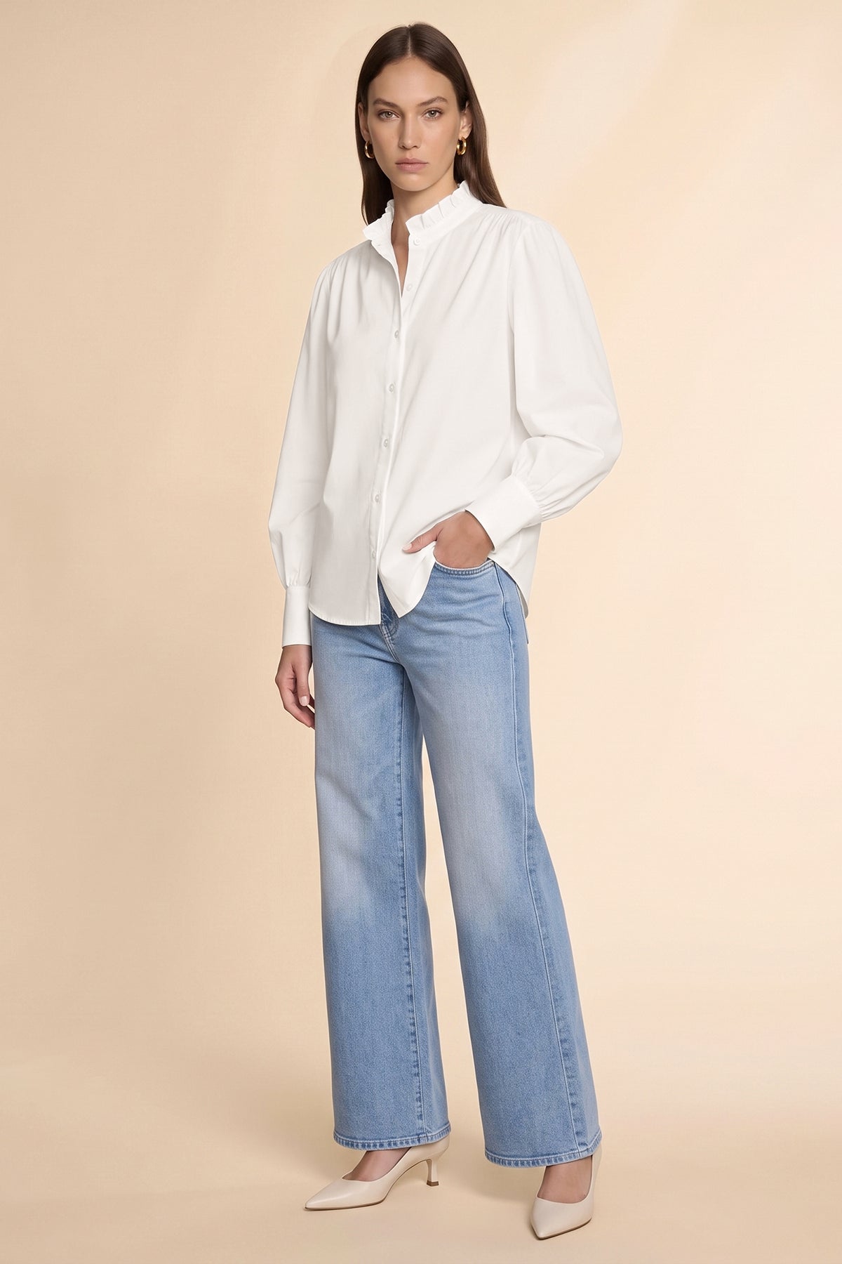 Womens White Oversized Button Down Shirts| CicyBell