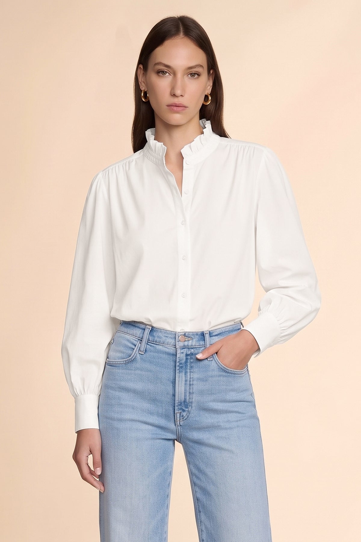 Womens White Oversized Button Down Shirts| CicyBell