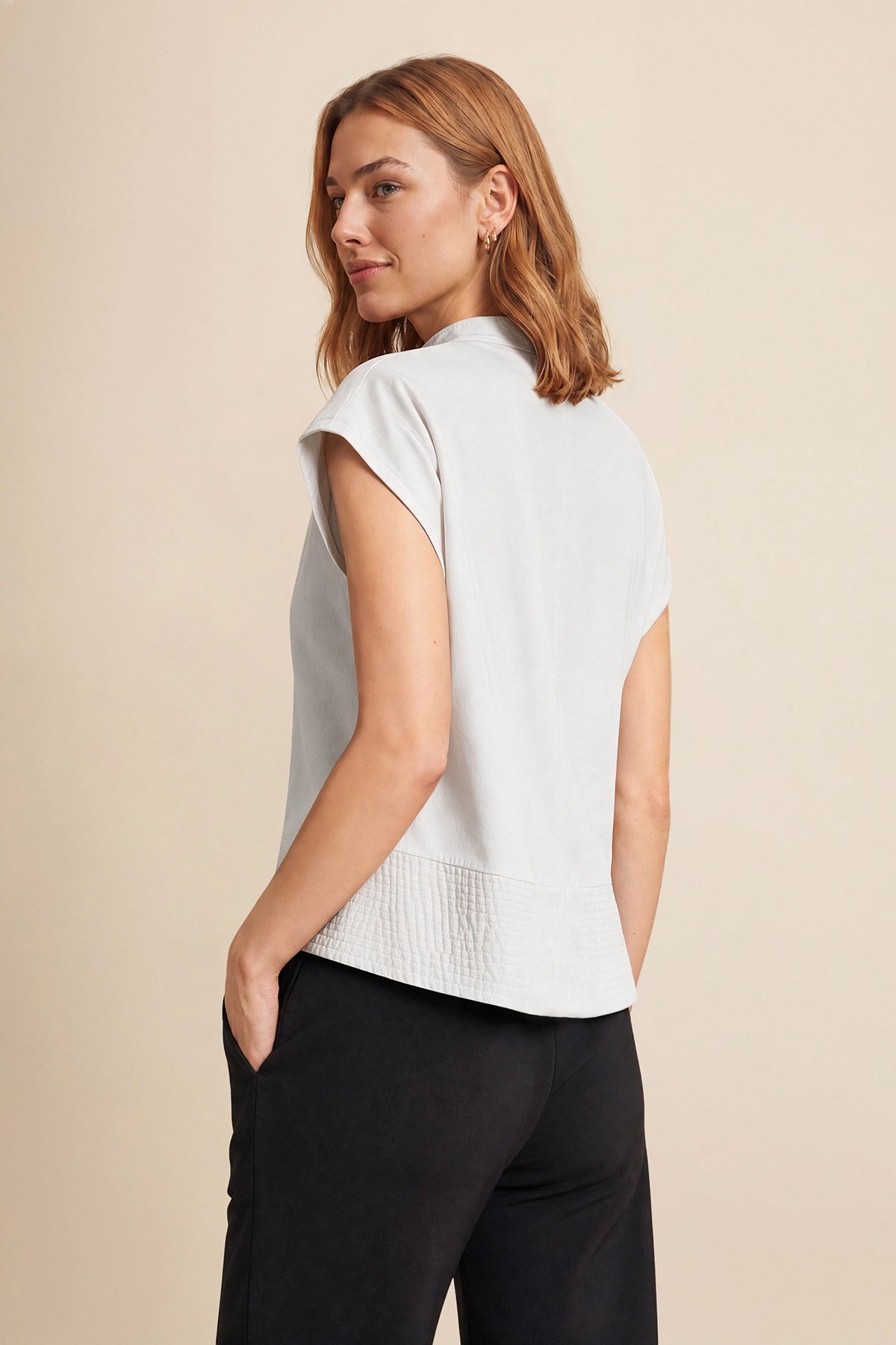 Womens White Cropped Short Sleeve Shirts| CicyBell