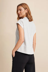 Womens White Cropped Short Sleeve Shirts| CicyBell
