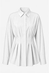 Women White Striped Button Down Shirts | CicyBell