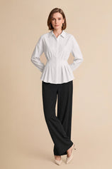 Women White Striped Button Down Shirts | CicyBell