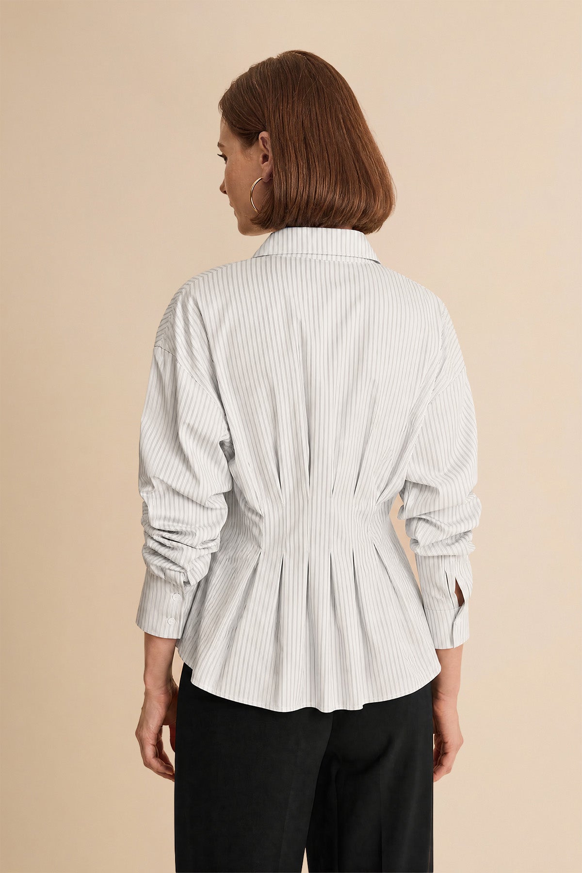 Women White Striped Button Down Shirts | CicyBell