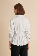 Women White Striped Button Down Shirts | CicyBell