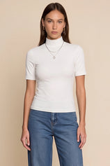 Womens White Mock Turtleneck Tops | CicyBell