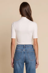 Womens White Mock Turtleneck Tops | CicyBell