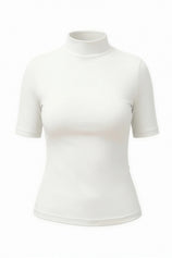 Womens White Mock Turtleneck Tops | CicyBell