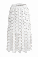 Cicy Bell Womens White Hollow Out Maxi Skirts