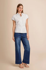 Womens White Summer Button Down Shirts  | CicyBell