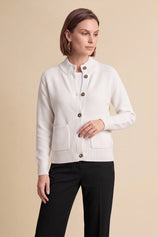 Womens White Chunky Sweaters Cardigan | Cicy Bell