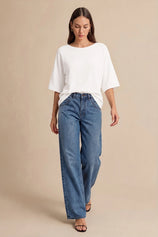 Cicy Bell Womens White Half Sleeve Sweaters