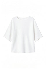 Cicy Bell Womens White Half Sleeve Sweaters