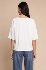 Cicy Bell Womens White Half Sleeve Sweaters
