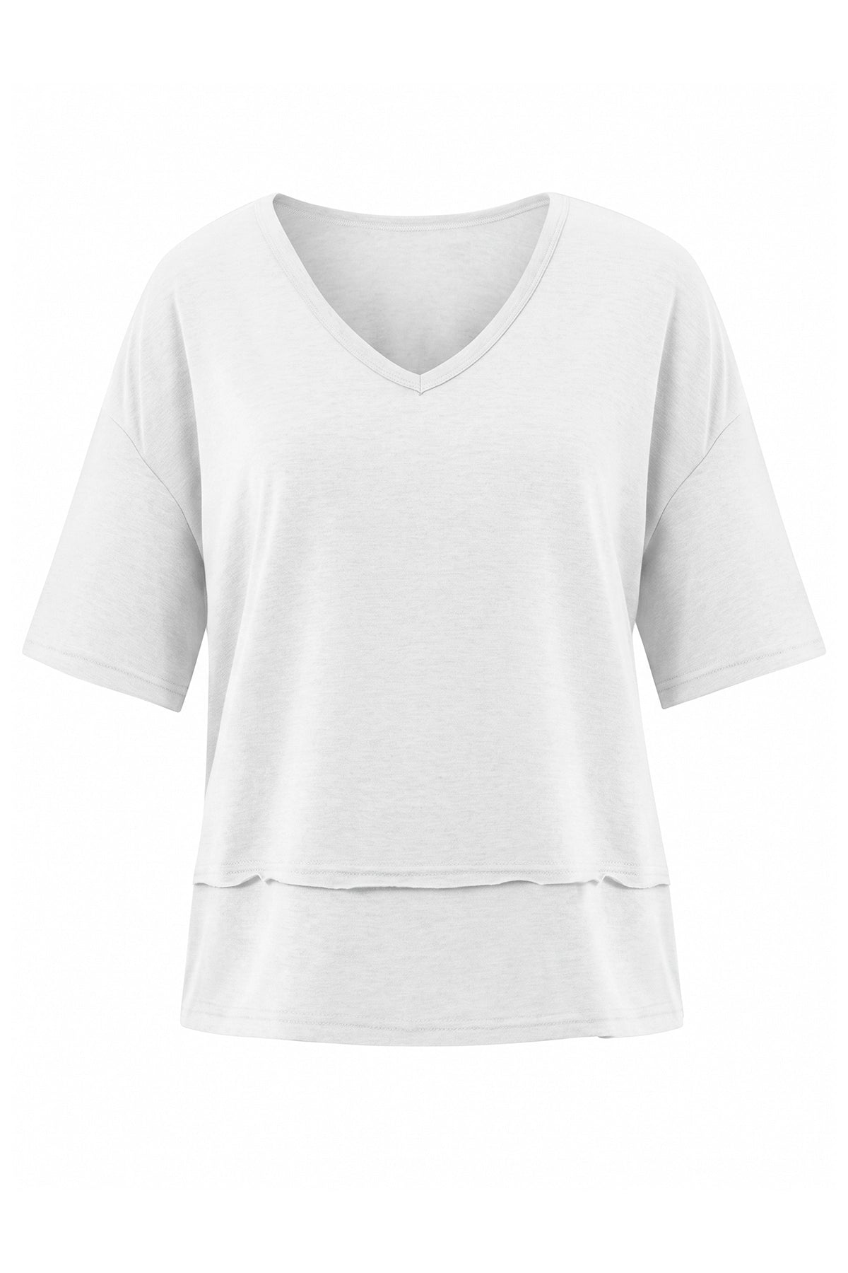 Womens White Summer V Neck T Shirts | CicyBell
