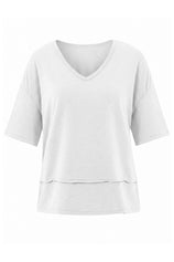 Womens White Summer V Neck T Shirts | CicyBell