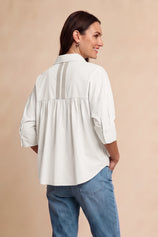 Womens White Oversized Button Down Shirts | CicyBell